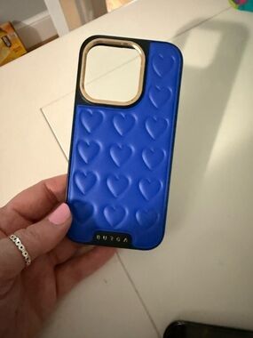 Burga Blue Heart Embossed Protective Phone Case